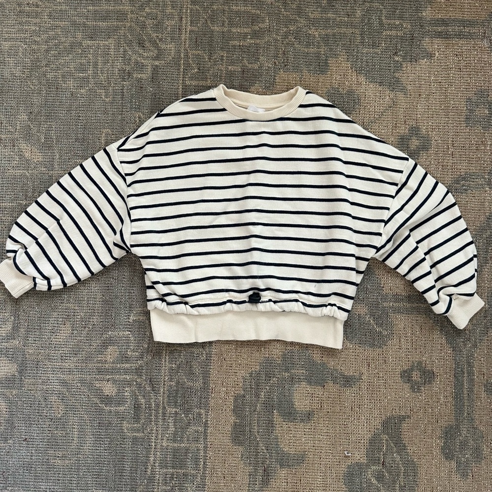 Striped Cream and Black Sweater